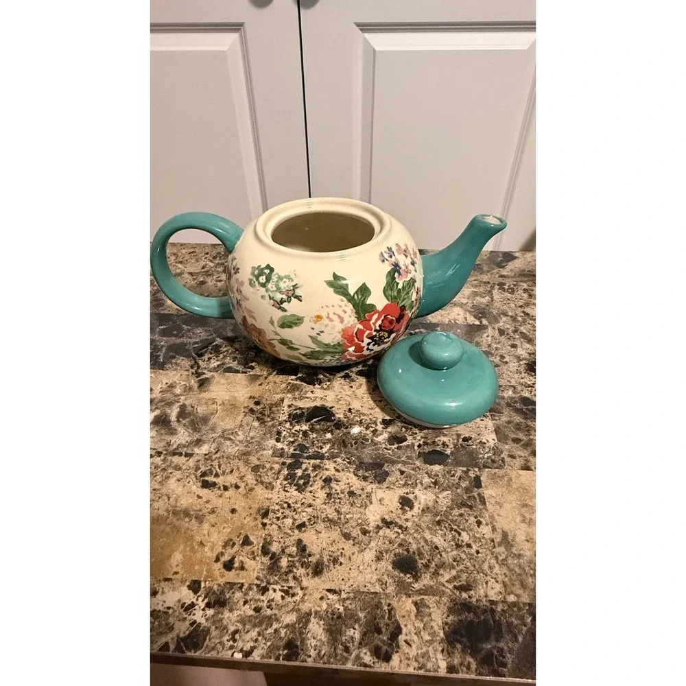 Pioneer Woman Flea Market Country Garden Stoneware Teapot Floral With Lid